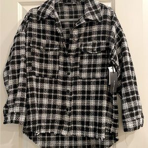 NWT Black Tape Black-White Raw Edge, size Small/Medium